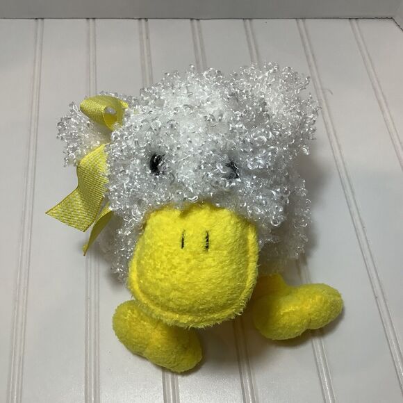 Animal Adventure Duck White and Yellow 8”Plush Gingham Ribbon Bow - Picture 2 of 6